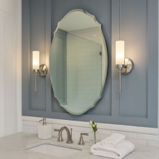 Neo Ellipse Frameless Wall Mirror 60x40cm Frameless Bevelled Edge for Modern Home Décor Oval Design Bathroom Living Room Bedroom Bathroom Hallway Easy Mounting